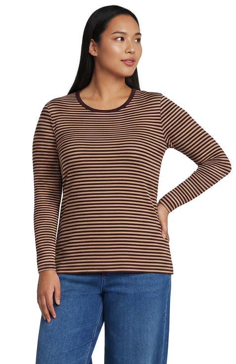 Plus Size Long Sleeve Micro Rib T-Shirt