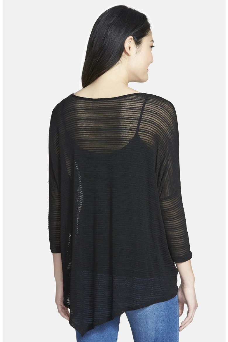 Asymmetrical Shadow Stripe Tee, Alternate, color, BLACK