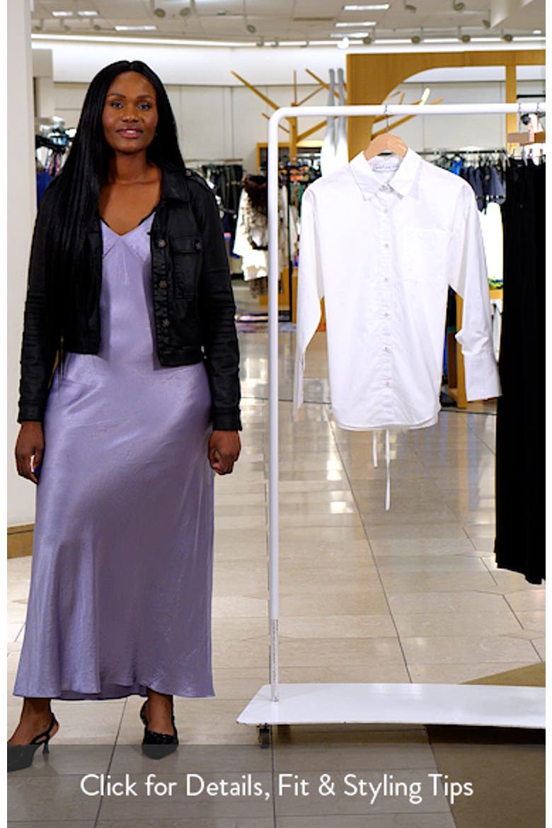 Yacra Lace-Up Back Cotton Button-Up Shirt video