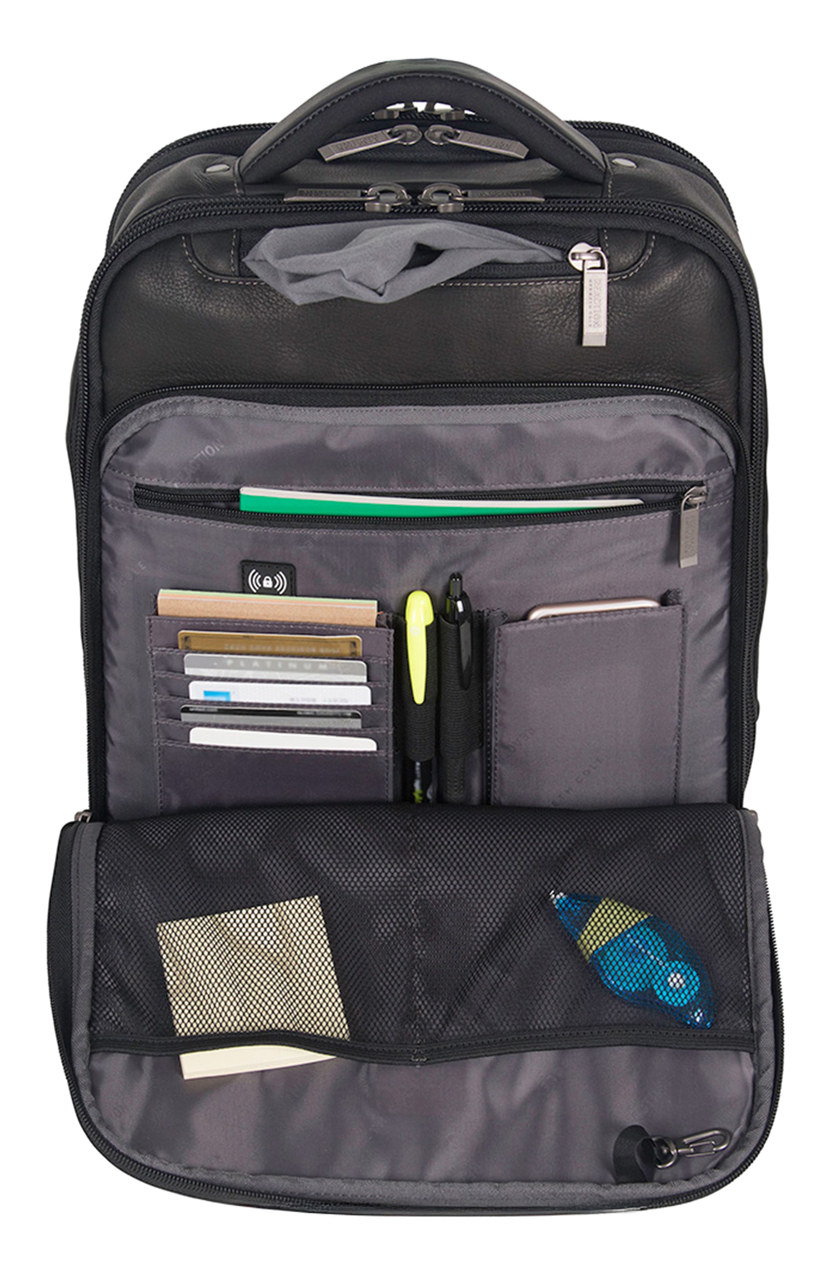 Kenneth Cole Colombian Leather Backpack, Alternate, color, Black