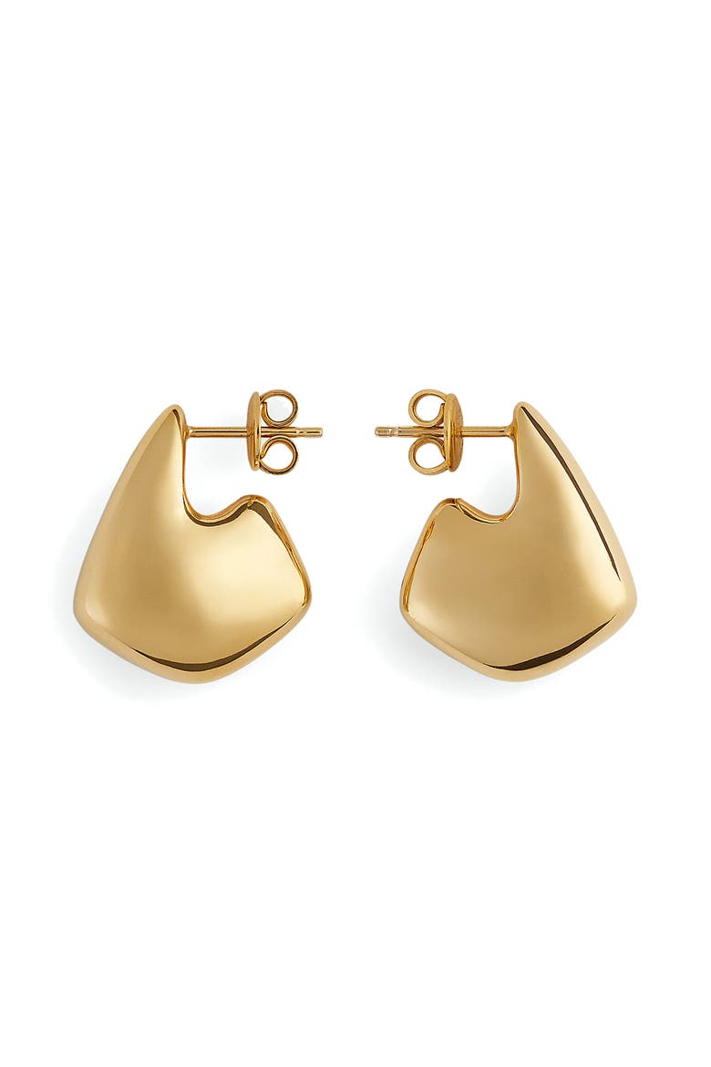 Mini Fin Earrings, Main, color, 8120 YELLOW GOLD