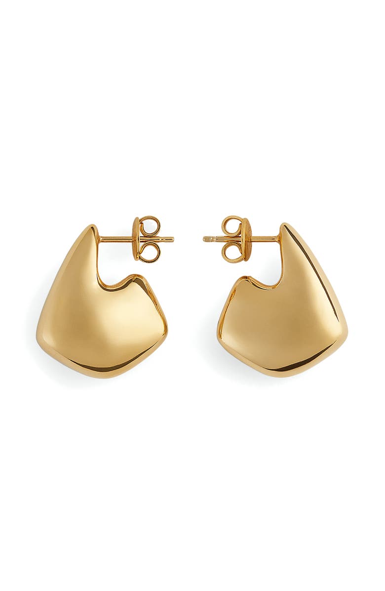 Bottega Veneta Mini Fin Earrings, Main, color, 8120 Yellow Gold