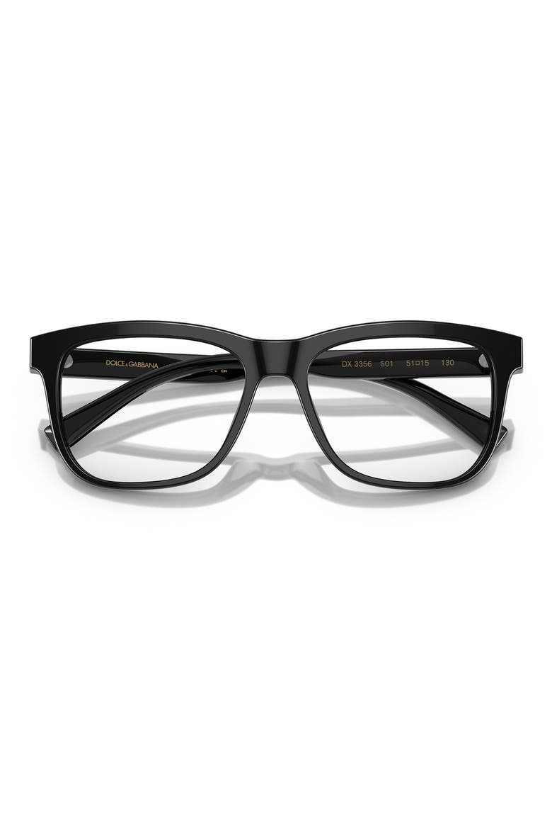 49mm Rectangular Glasses, Alternate, color, BLACK / DEMO LENS
