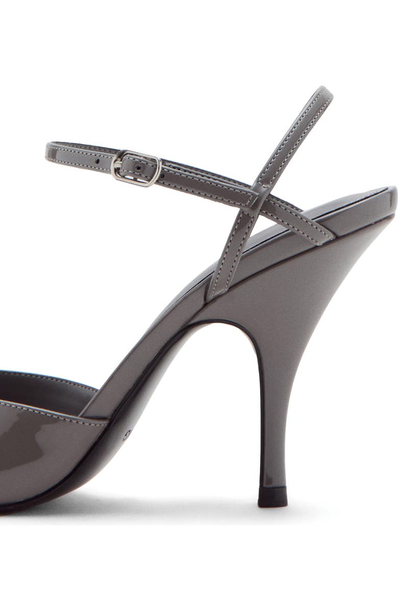 MANGO Ankle Strap Pointed Toe Slingback Pump, Alternate, color, Grey