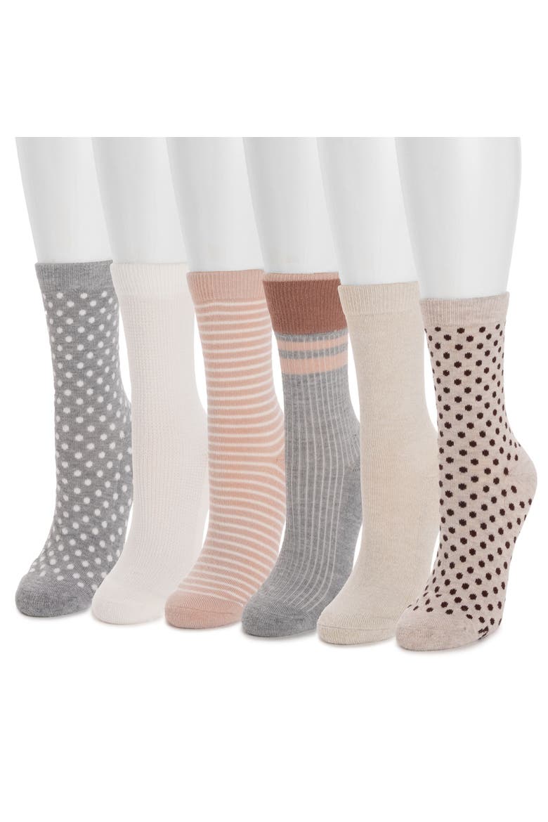 Dreamstep Crew Socks 6 Pair Pack, Alternate, color, Light Neutral