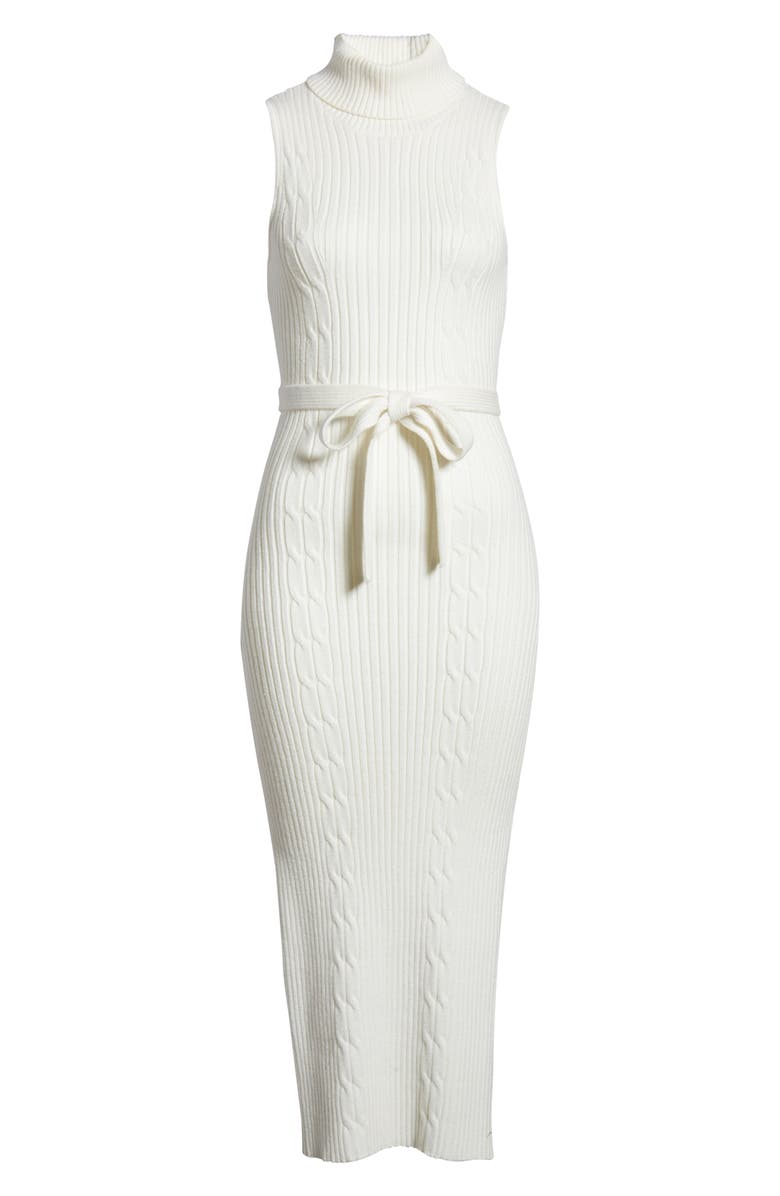 bebe Belted Midi Sweater Dress, Alternate, color, 