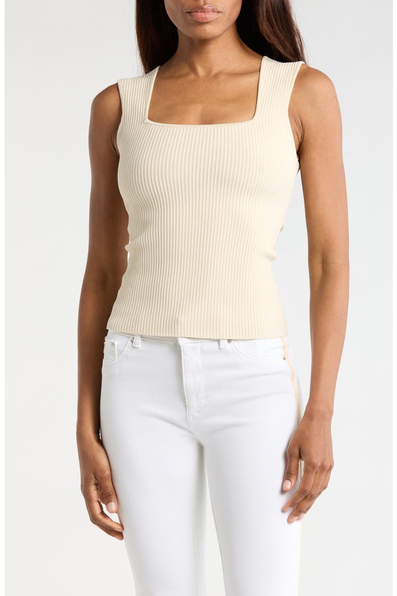 Square Neck Sleeveless Top, Main, color, ECRU