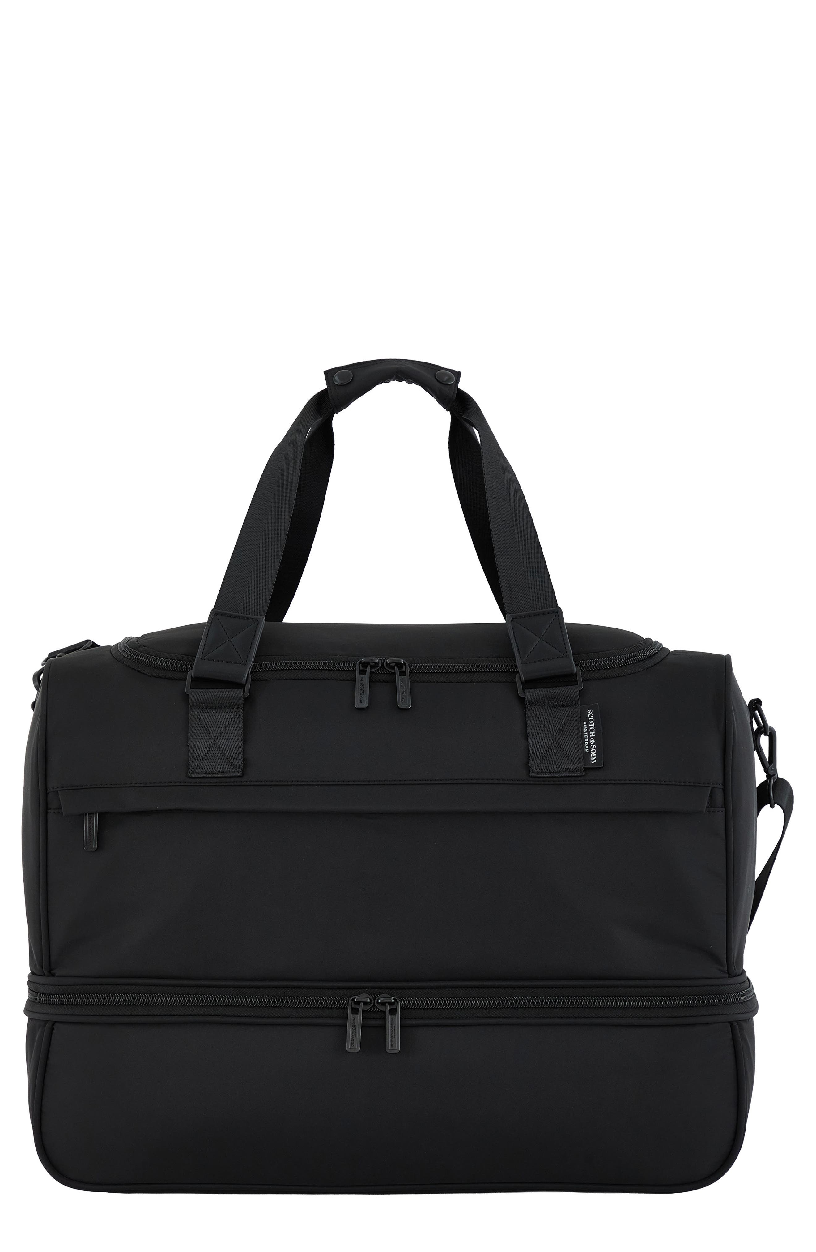 Scotch & Soda Eindhoven Two-Section Weekender Bag, Main, color, Black