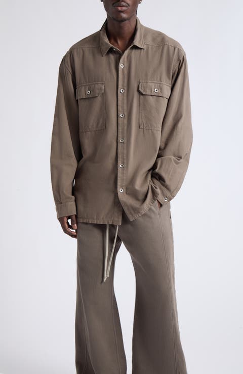 Jumbo Cotton Flannel Button-Up Outershirt