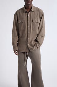 Rick Owens DRKSHDW Jumbo Cotton Flannel Button-Up Outershirt