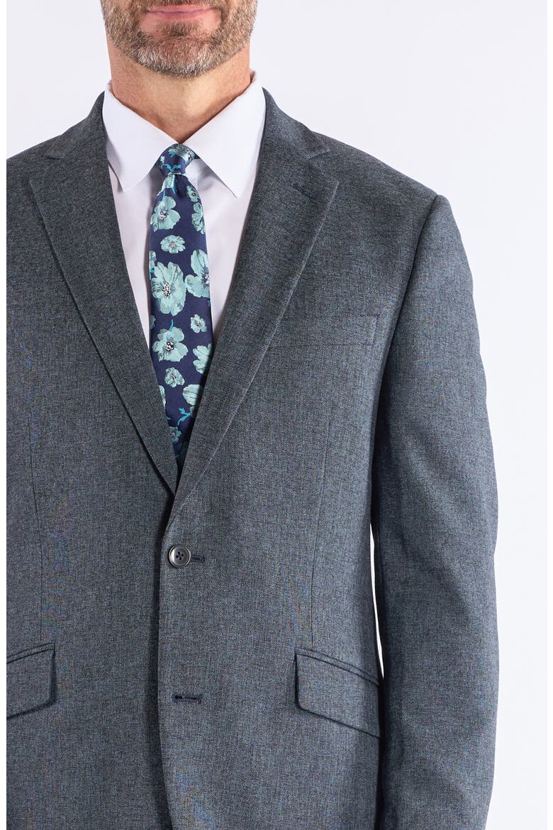 Hoxton Trim Fit Charcoal Notch Lapel Knit Suit, Alternate, color, GREY