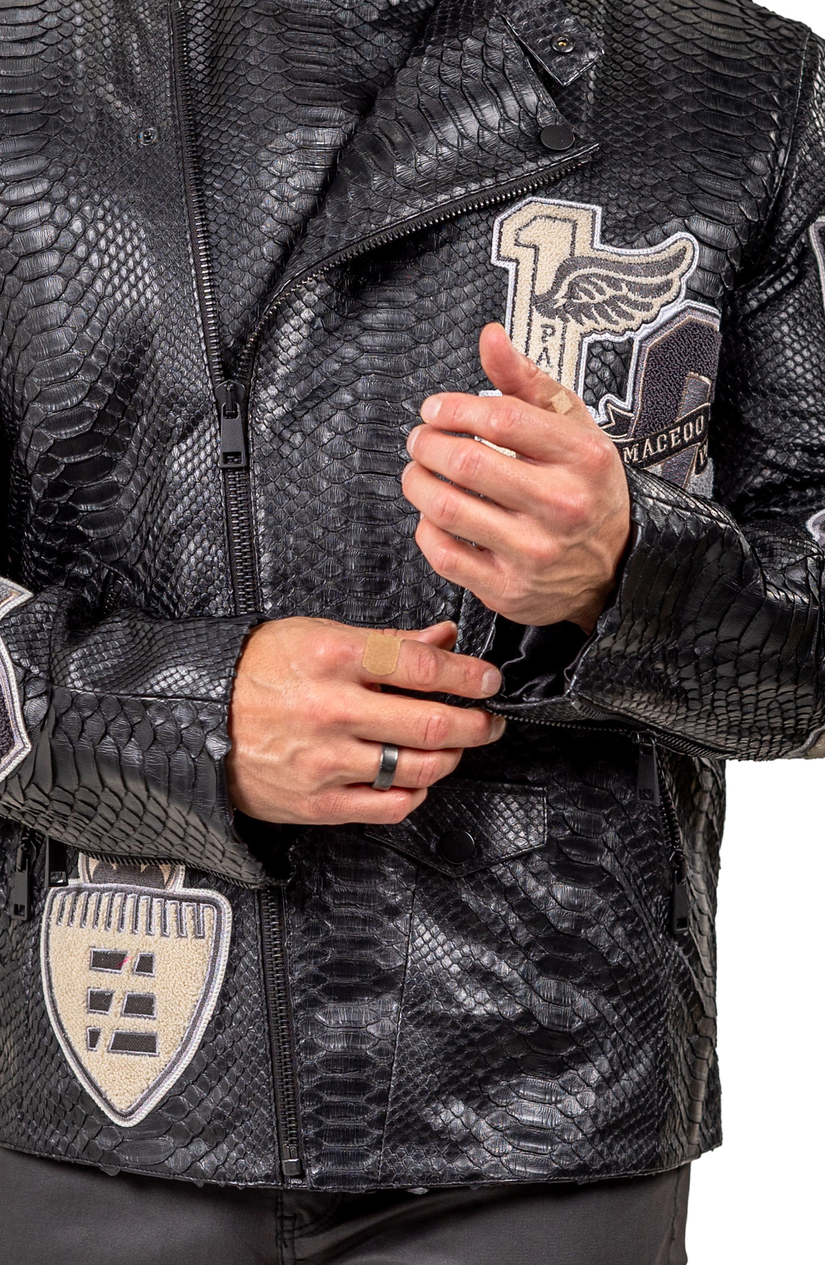 Maceoo Marthyr Python Embossed Faux Leather Jacket (Men) | Nordstrom