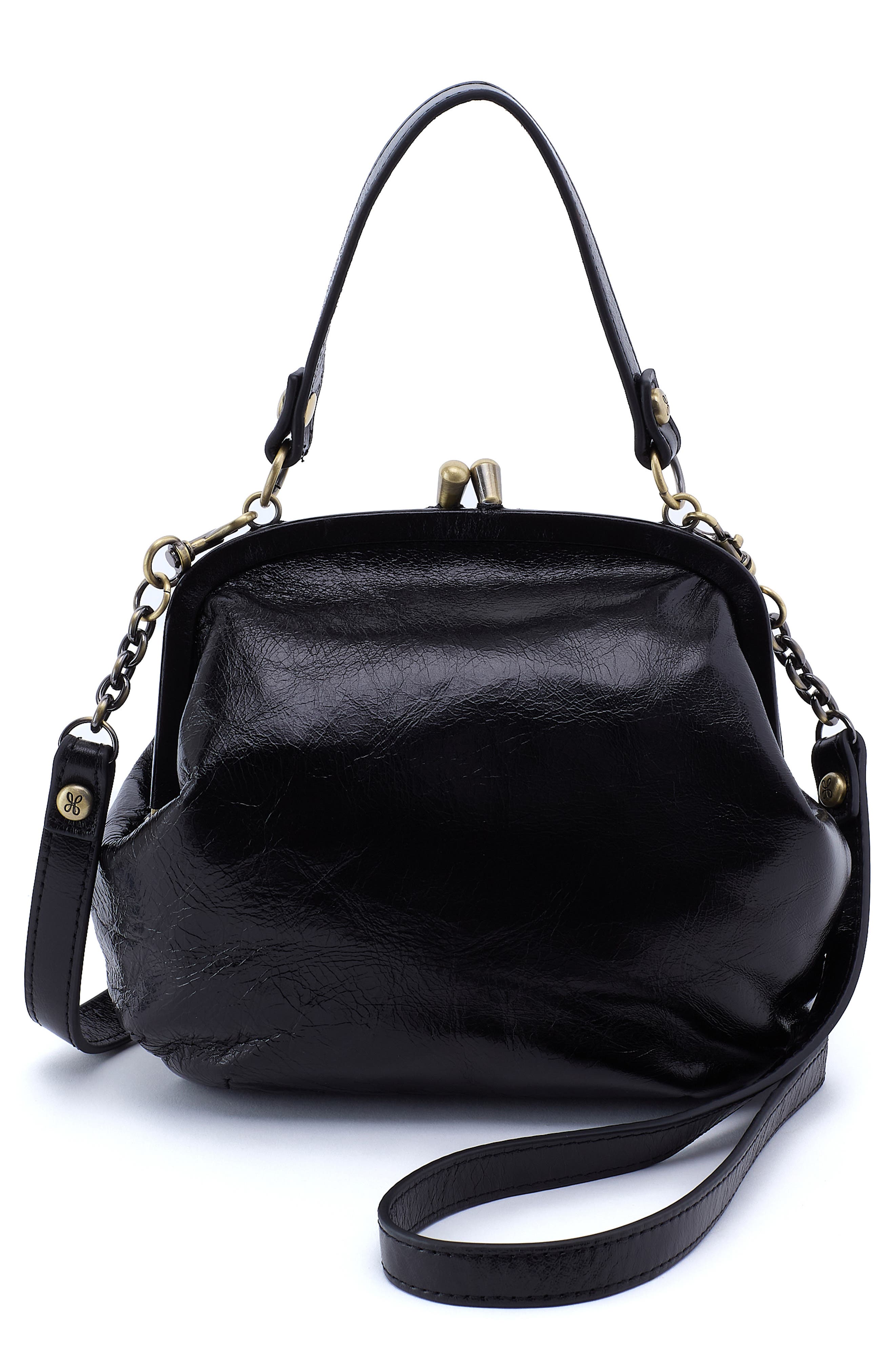 Alba Frame Leather Crossbody Bag, Main, color, BLACK