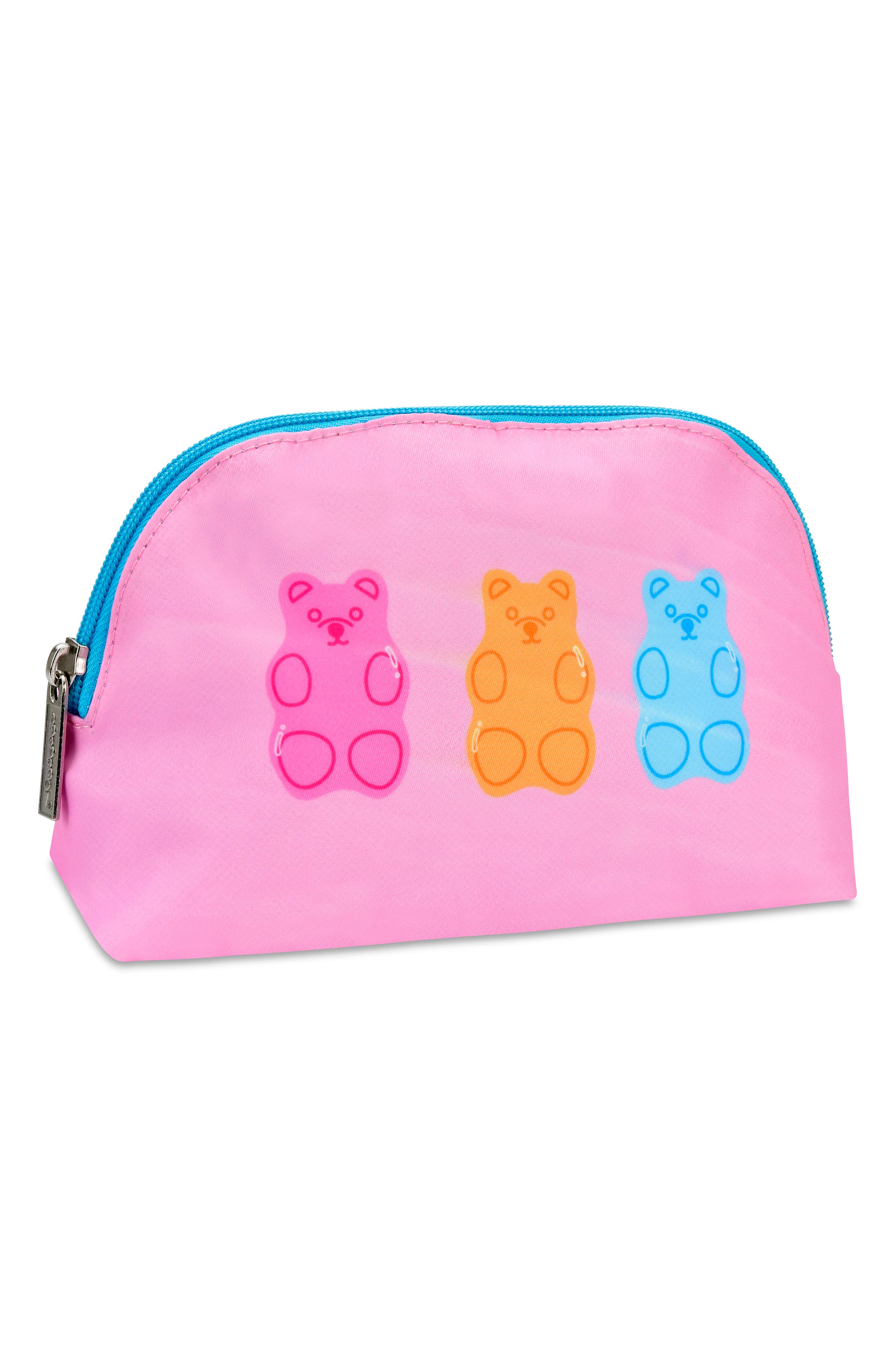 Kids' Jelly Bears Oval Cosmetic Bag, Alternate, color, PINK MULTI