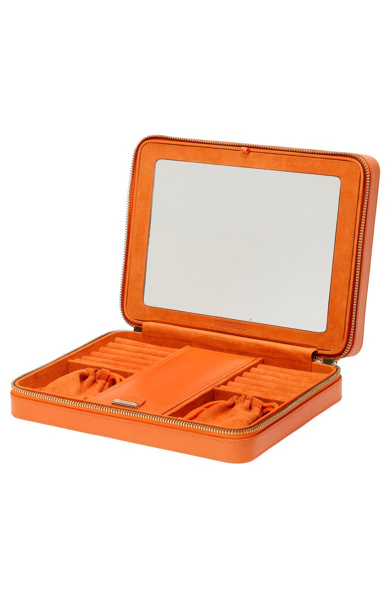 WOLF Maria Large Zip Jewelry Case, Alternate, color, Tangerine
