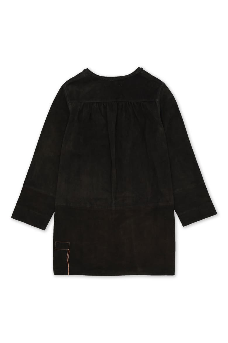 Chamois Leather Short Dress, Alternate, color, Black