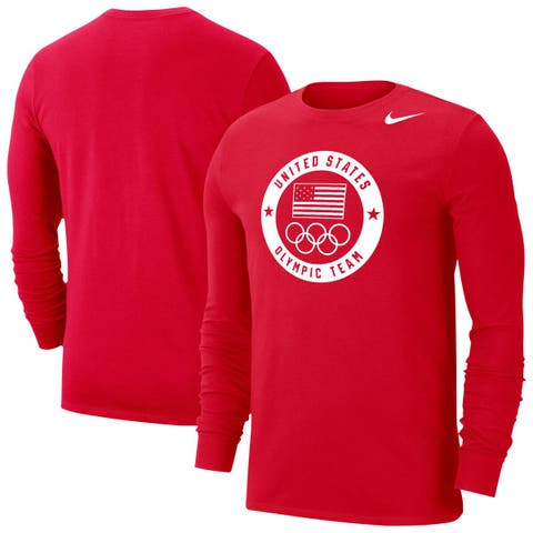 Men's Nike Red Team USA Performance Long Sleeve T-Shirt