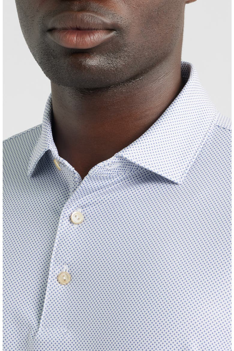 Phoenix Microprint Summer Comfort Perfomance Jersey Polo, Alternate, color, WHITE / BALI BLUE