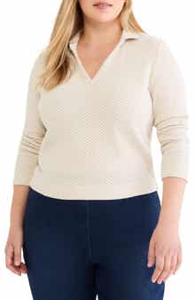 Textured Johnny Collar Long Sleeve Shirt