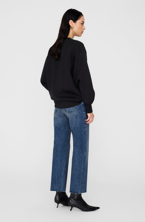 Anine Bing Alto Sweatshirt With Framed Monogram In Black