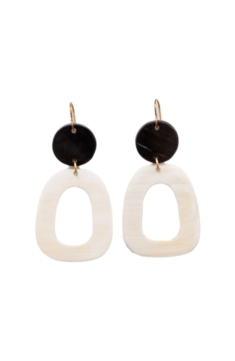 Maadili Collective Open Oblong Earrings, Main, color, Black & White