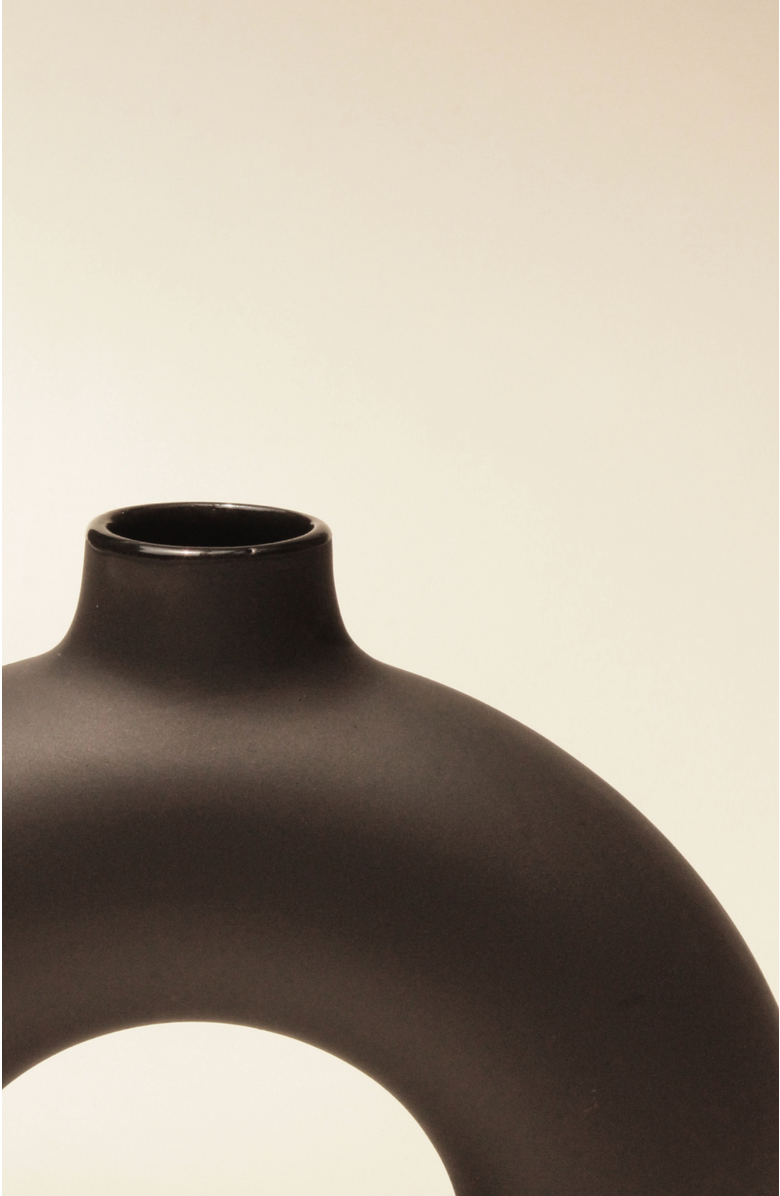Osmos Studio Half Polo Vase, Alternate, color, Off Black