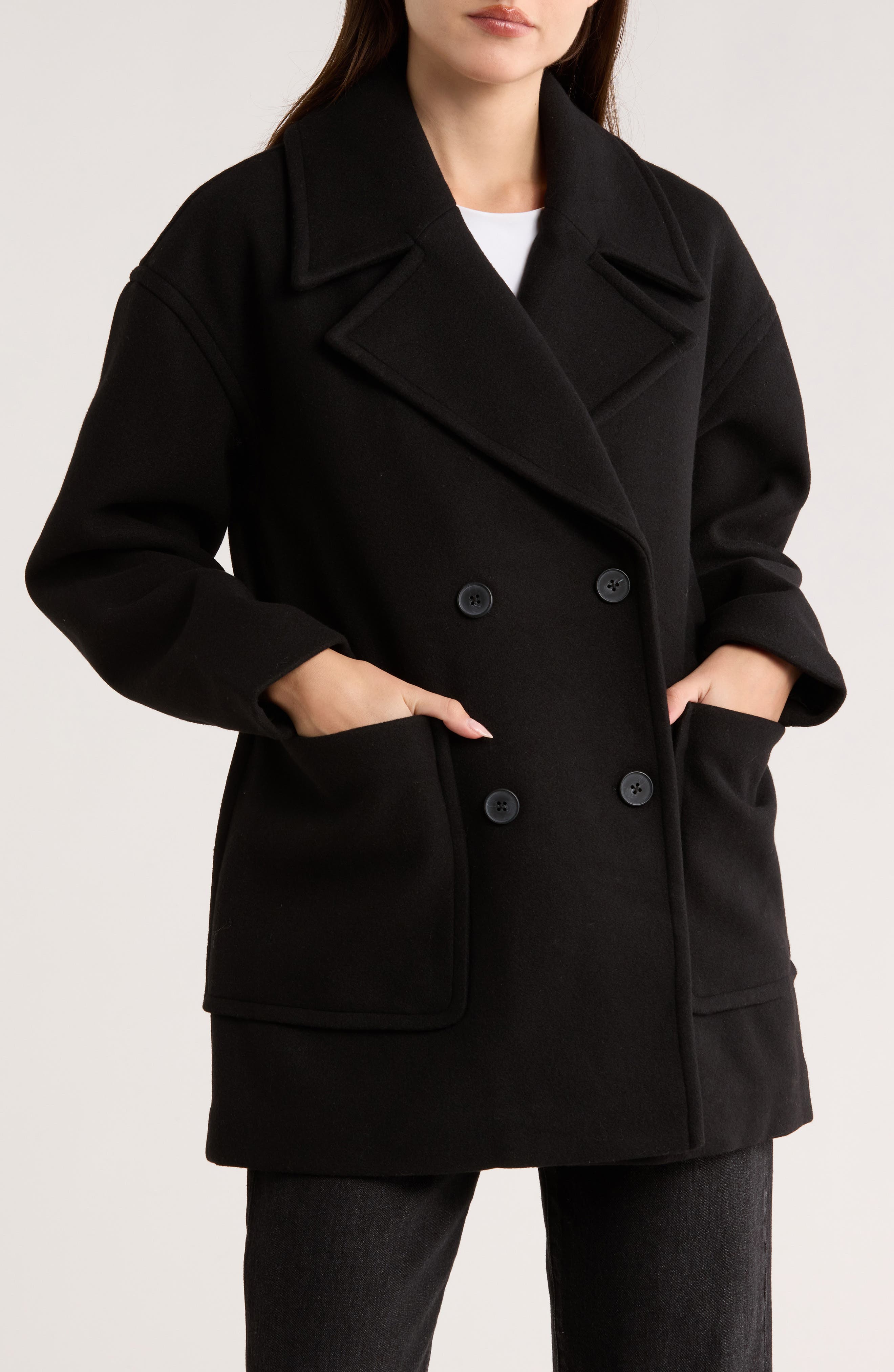 Lucky Brand Oversize Boxy Double Breasted Coat