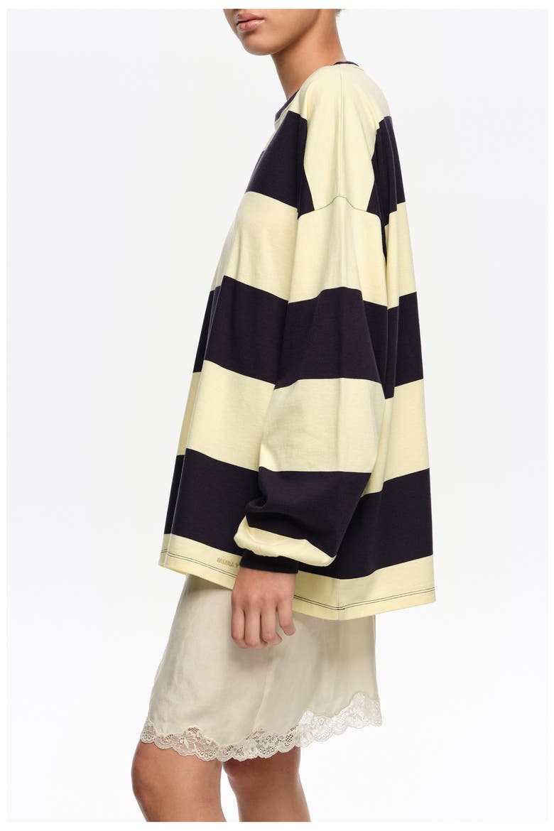 Loose-fit striped T-shirt., Alternate, color, NAVY