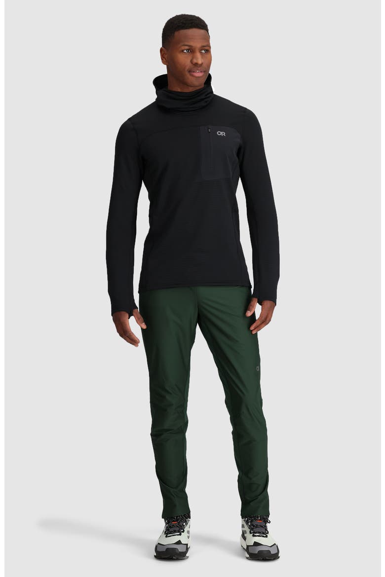 Vigor Grid Fleece Hoodie, Alternate, color, BLACK