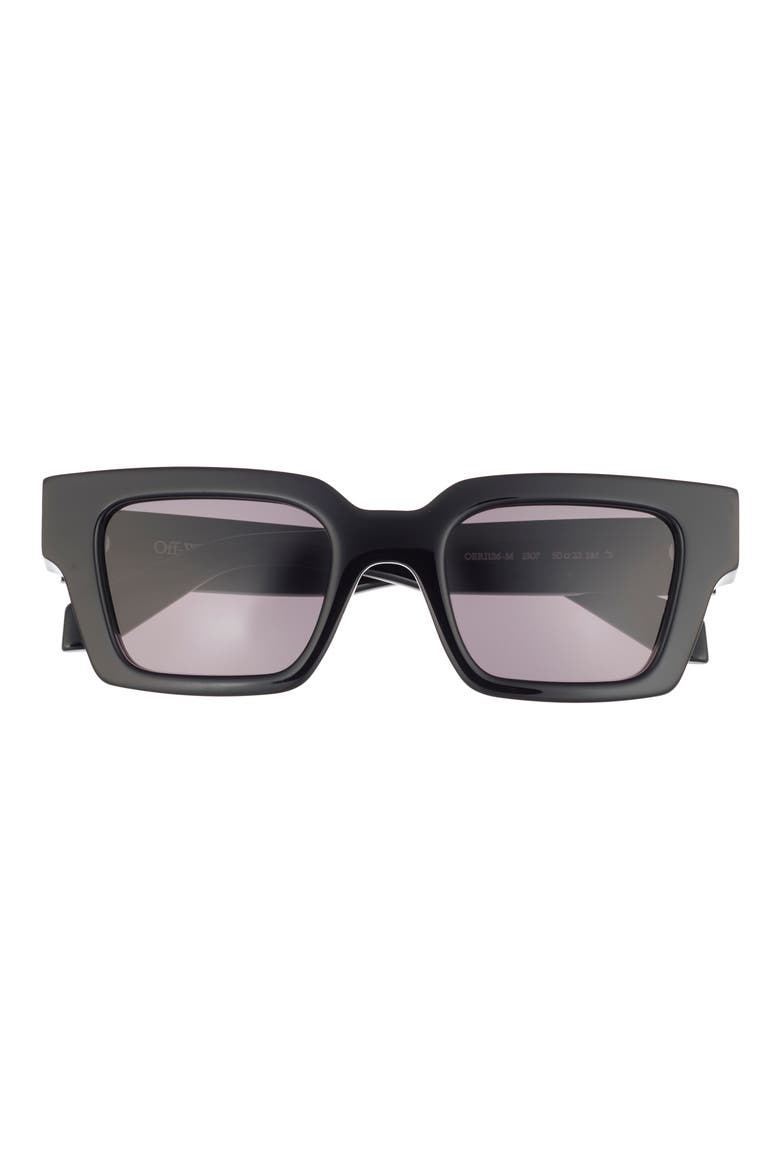 50mm Virgil Square Sunglasses, Main, color, BLACK/LOGO BLACK - DARK GREY