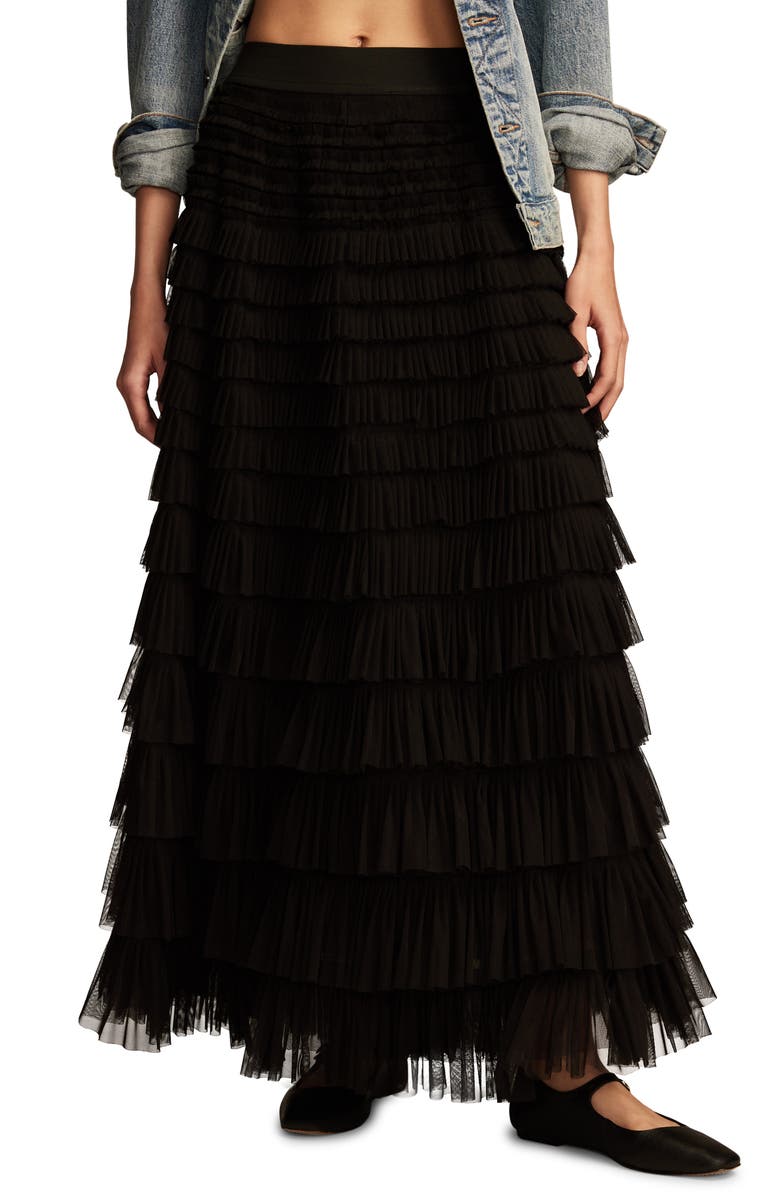 Lucky Brand Ruffle Tulle Maxi Skirt, Main, color, 