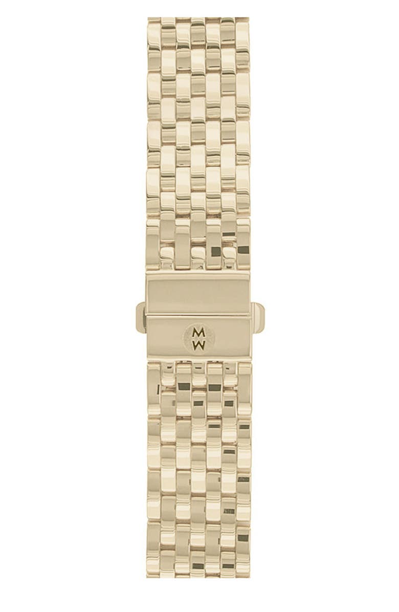 MICHELE Deco 18mm Gold Plated Bracelet Watchband, Main, color, 