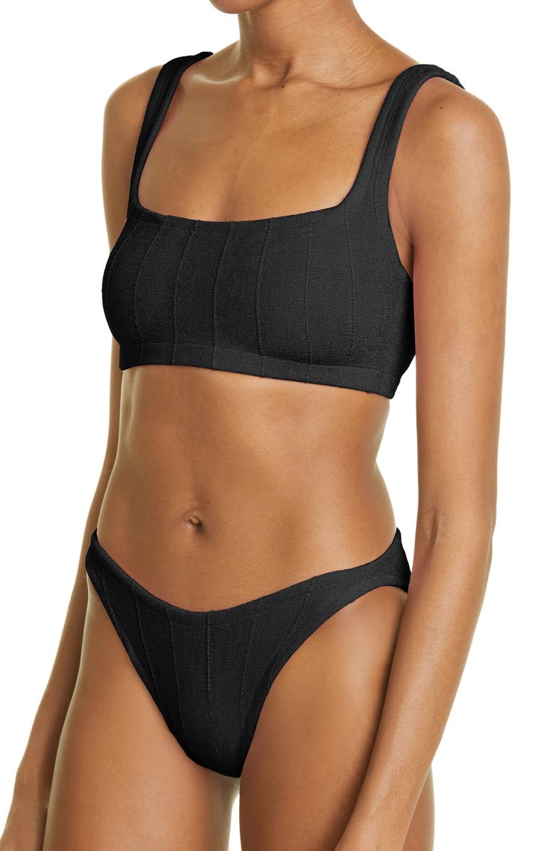 Hunza G Crinkle 2-Piece Swimsuit, Alternate, color, Black