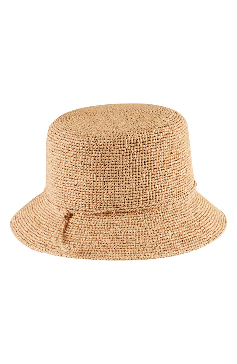 Helen Kaminski Packable Raffia Bucket Hat, Main, color, 