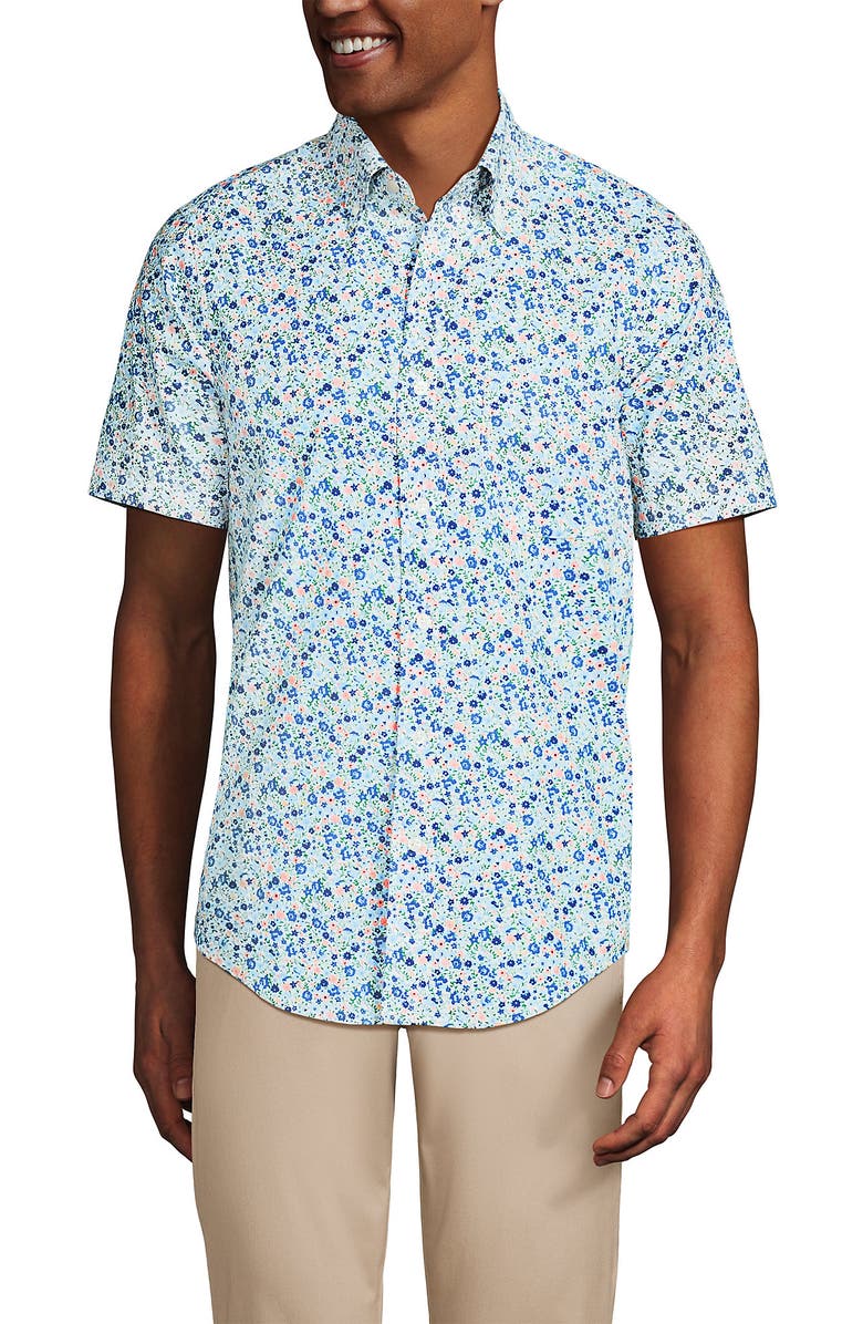 Lands' End Short Sleeve Essential Lightweight Poplin, Main, color, 