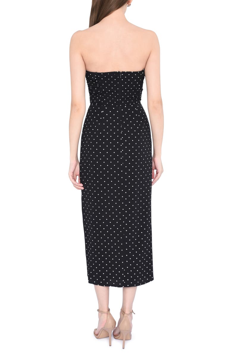 WAYF Birdie Ruched Strapless Midi Dress, Alternate, color, 