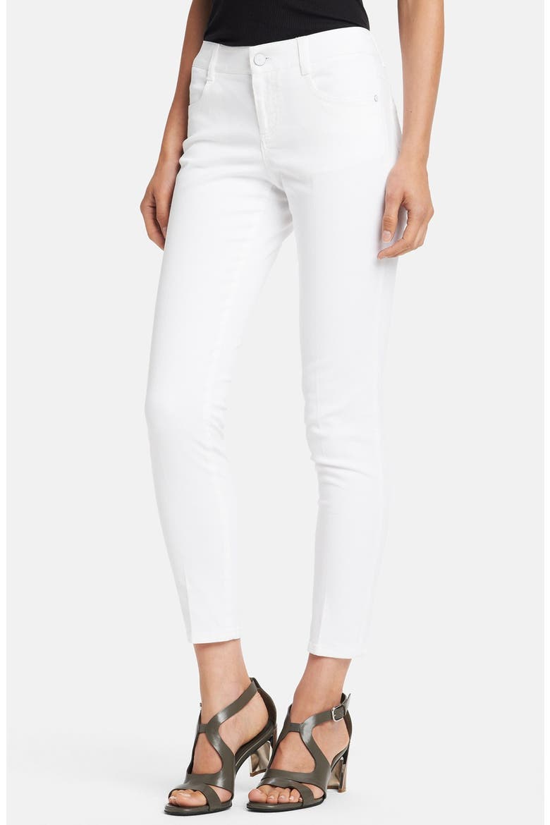 'Simone' Skinny Ankle Grazer Jeans, Main, color, WHITE