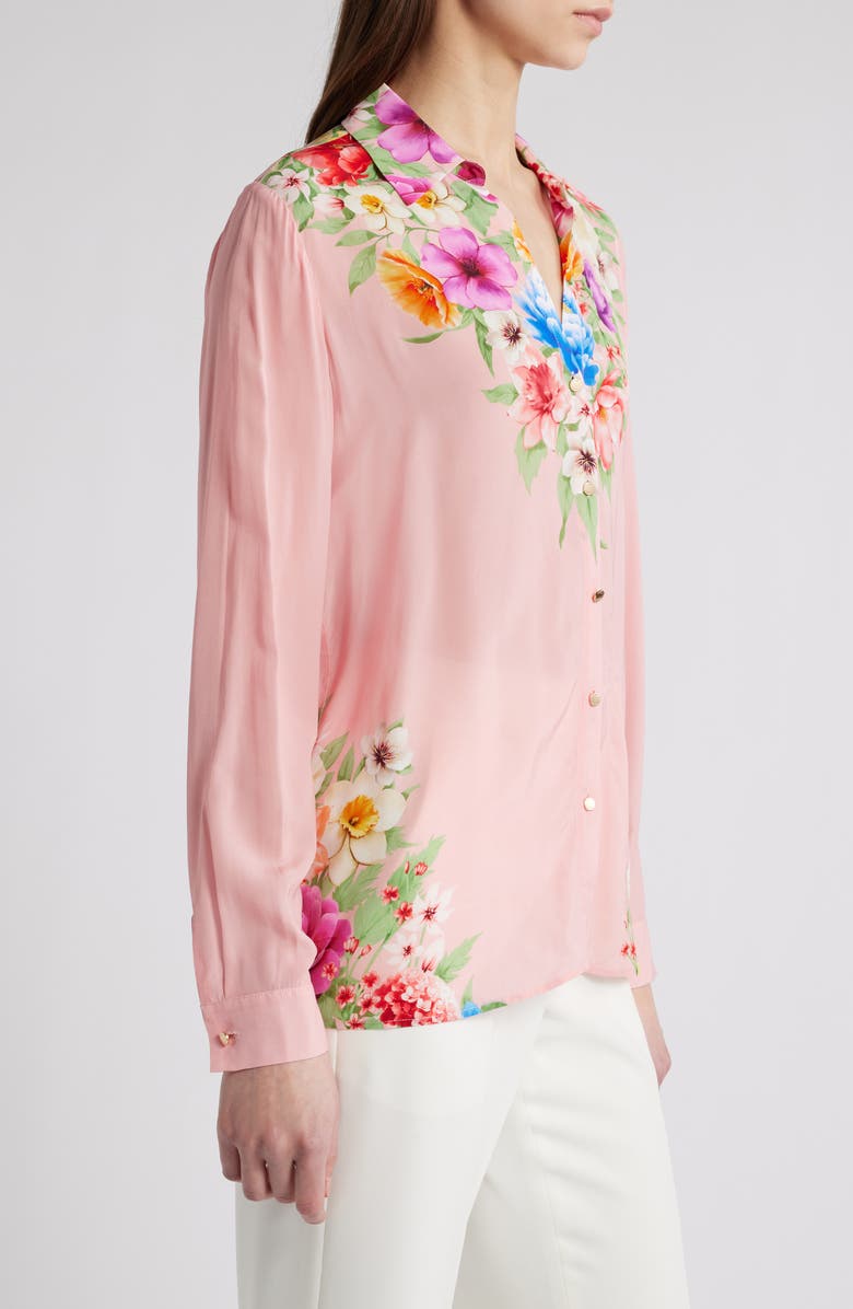 Elie Tahari The Madeline Floral Print Woven Shirt, Alternate, color, Diamond Floral Print