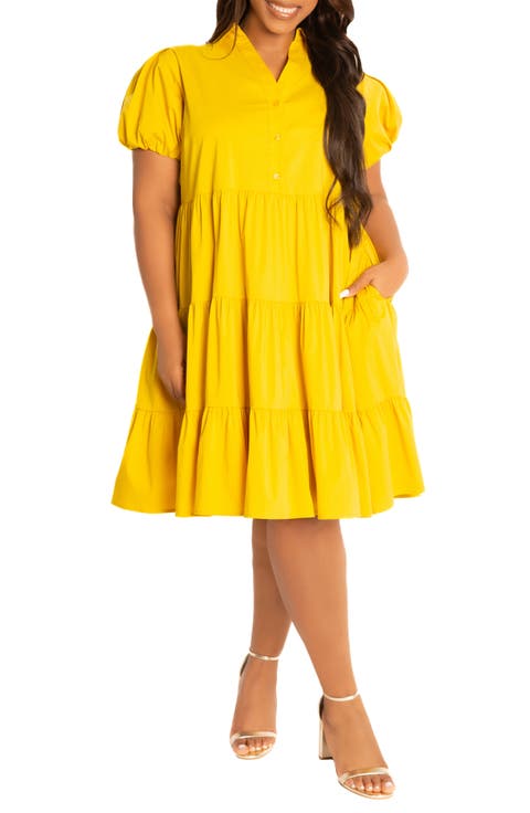 Puff Sleeve Tiered Dress
