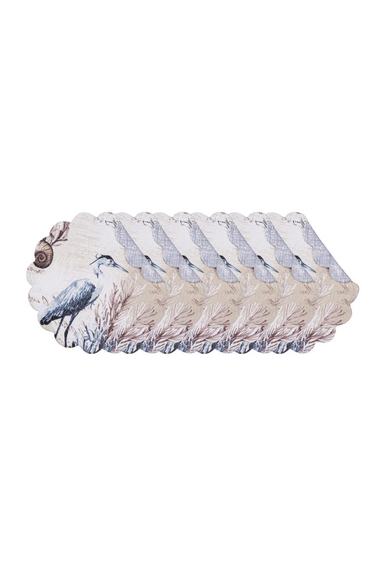 Brunswick Island Round Placemats Set of 6, 17", Main, color, Blue