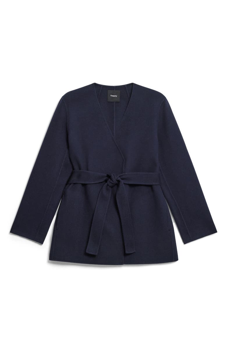 Theory Wool & Cashmere Wrap Jacket, Alternate, color, New Navy