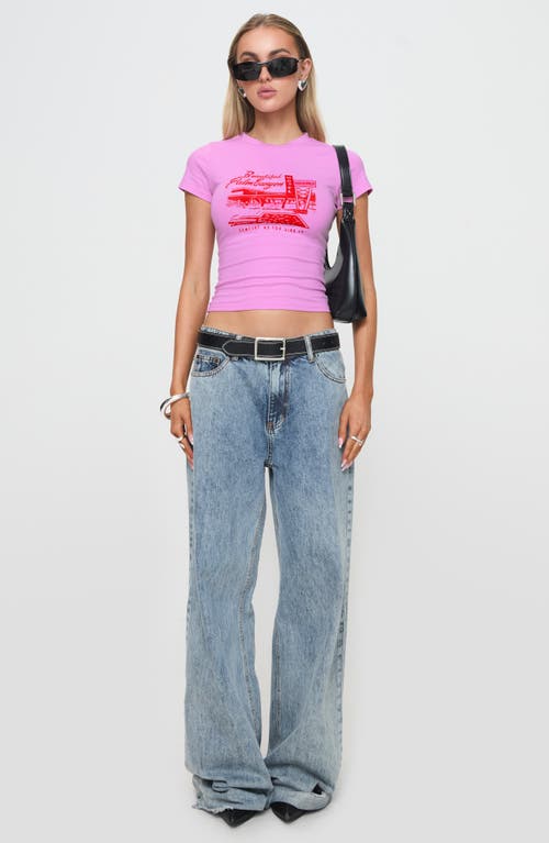 Princess Polly Palm Canyon Graphic Baby Tee In Pink