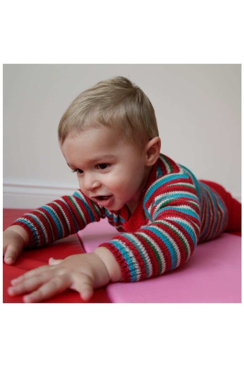 Baby Alpaca Cardigan, Multi Stripe, Alternate, color, Striped