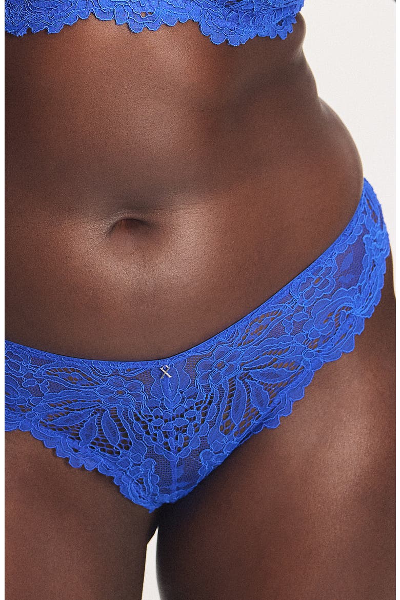 Romantic Corded Lace Brazilian Panties, Main, color, BLUE MOOD