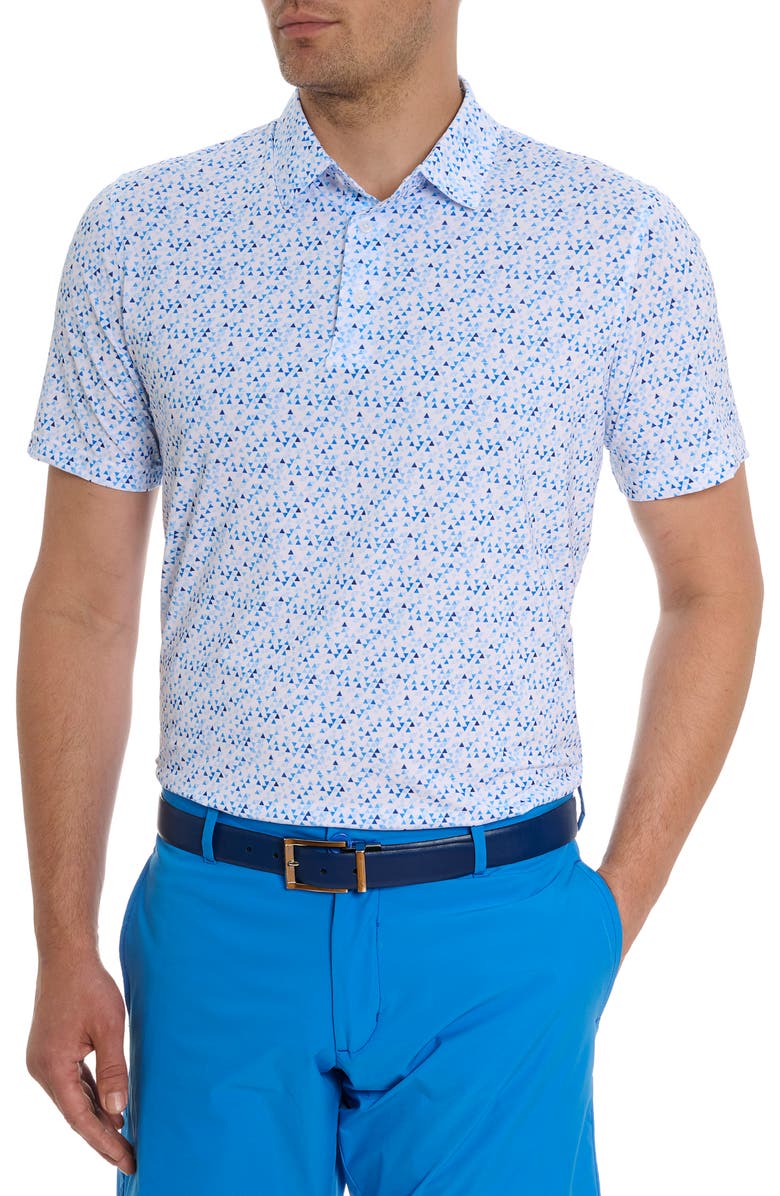 Robert Graham Calder Geo Print Performance Golf Polo, Main, color, 