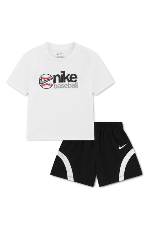 Baseball Graphic Print T-Shirt & Shorts Set