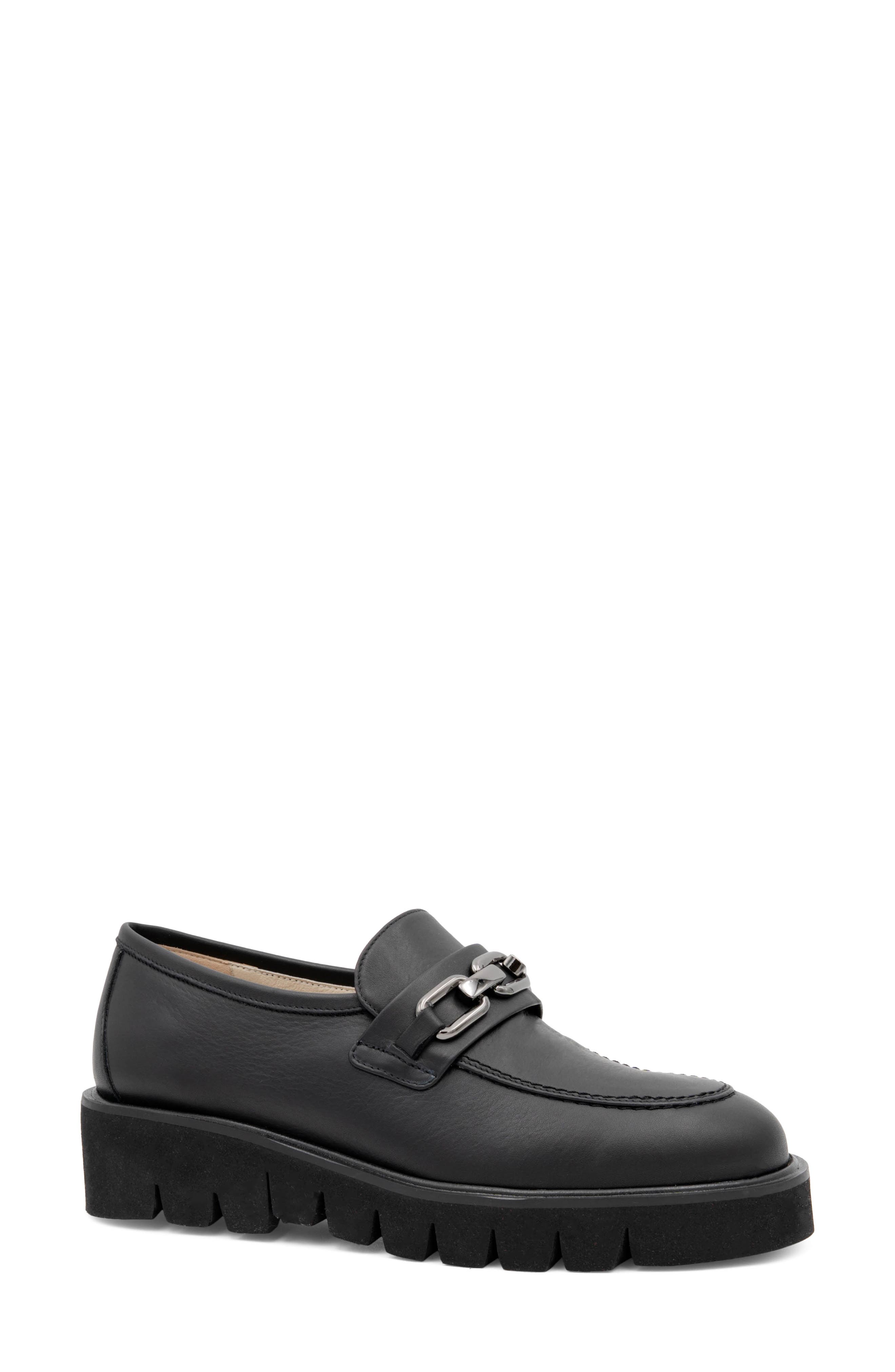 Amalfi by Rangoni Rimini Lug Sole Loafer, Main, color, Black Vapor