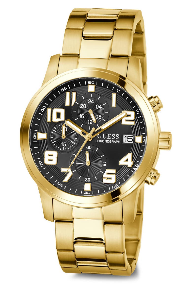 Atticus Goldtone Chronograph Bracelet Watch, 44mm, Alternate, color, GOLD