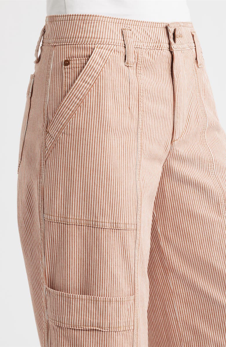 Wit & Wisdom Skyrise Cotton Crop Wide Leg Utility Pants, Alternate, color, Coffee