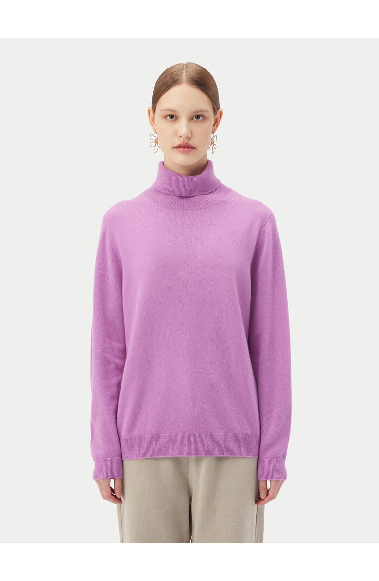Gobi Cashmere Essential Cashmere Turtleneck Sweater, Alternate, color, Fuchisa Pink